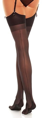 GLAMORY Delight 20 medias de tirantes con costura Negro M