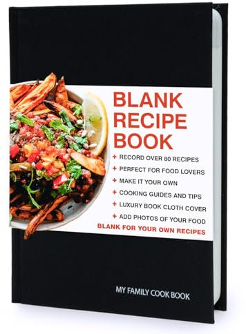 Suck UK Recipe Book For Own Recipes | Cook Books Blank | Blank Recipe Book | My Family Cookbook | Cooking Food Recipes | Write Your Own Journal | Hardcover DIY Cookbook | Chefs Secret Journal | Black