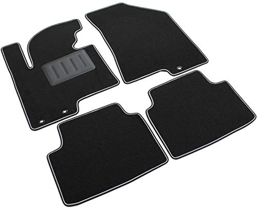 Il Tappeto Auto, SPRINT01600, Automatten, Schwarz, rutschfest, zweifarbiger Rand, mit Gummi verstärkter Absatzschoner, IX35 2010> / Sportage III 2010>2016.
