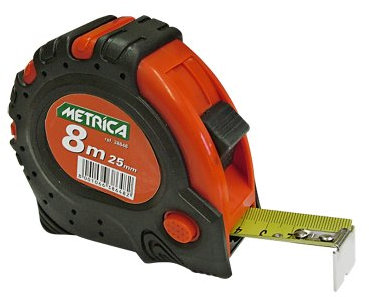 Metrica 38648 - Flessometro 8 m, 3 fermi, 25 mm