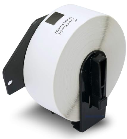BETCKEY - 1 Rouleau DK-11201 Étiquettes d'Adresse Compatible avec Brother, 29mm x 90mm, 400 Étiquettes pour Imprimantes d'Étiquettes QL Brother