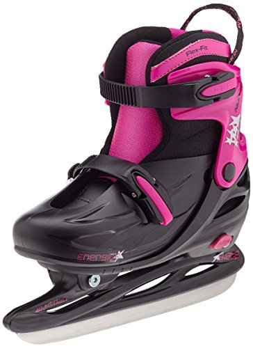 Nijdam Kinder Eiskunstlauf Schlittschuhe Mehrere Größen Verstellbar, Schwarz/Fuchsia, 30-33, 1018454