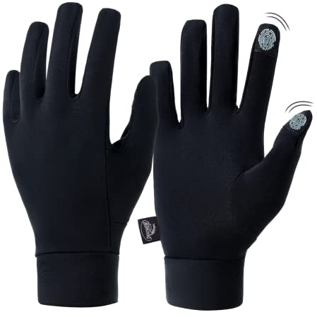 HIGHLOONG Lightweight Gloves Liner-glove liners for cold weather women and men, Thermal Touch Screen Glove Liners for Running Cycling Driving Hiking.(S)