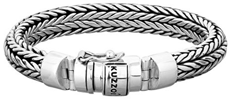 kuzzoi Silberarmband Herrenarmband aus massivem 925 Silber Breite 11 mm