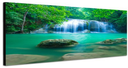 Paul Sinus Art Tableau panoramique sur toile et châssis 120 x 40 cm Thaïlande Parc National Cascade Forêt Nature