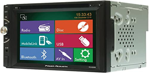 Power Acoustik PD-620HB Double DIN DVD, CD/MP3, FM/AM Car Stereo with Bluetooth Connectivity