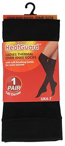 Ladies Black Thermal Over The Knee Socks Tights Leg Warmers Winter 140D Thick