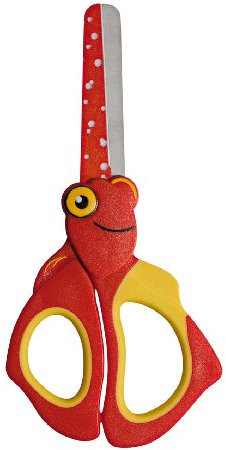 Wedo 736001 Nemo Enfants Ciseaux Craft Ciseaux en Acier Inoxydable Conseils Blunt Doux Griffeinlagen, 13 Cm, Rouge/Jaune