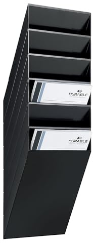 Durable - Flexiboxx 6 A4, espositore da parete, f.to A4 verticale, 6 comparti, 240x690x135 mm, nero (cod. #1709760060)