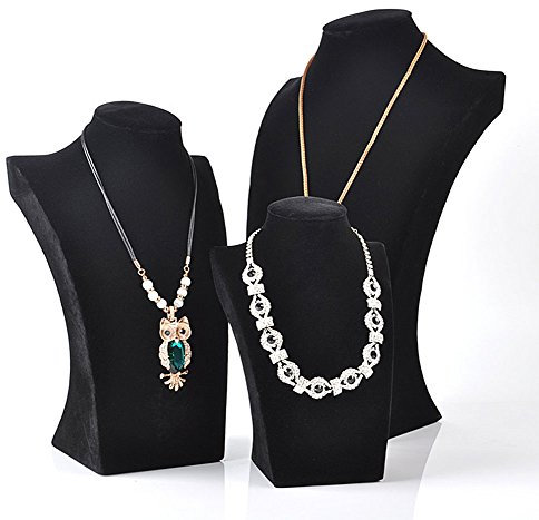 Sinoba Buste porte-bijoux porte-bijoux Noir (H3 : 29 cm)