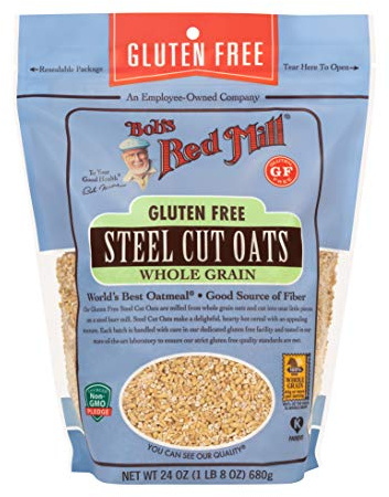 Bob's Red Mill - Gluten Free Steel Cut Oats, Whole Grain, Good Source of Fiber, 680g Pouch