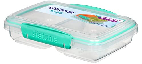 Sistema Kleiner Split TO GO Aufbewahrungsbehälter für Lebensmittel | 350 ml | Lunchbox mit Fächern | BPA-frei |