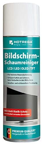 HOTREGA Bildschirm Schaumreiniger LCD LED OLED TFT Plasma 300 ml inkl. Mikrofasertuch