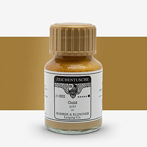 Rohrer + Klingner Zeichentusche - 802 Gold, 50 ml