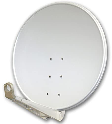 PremiumX DELUXE100 Satellitenschüssel 100cm SAT Schüssel aus Aluminium in Hellgrau Offset Satelliten-Antenne FullHD 4K UltraHD