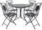 Charles Bentley Garden Blue Mosaic 5 Piece Dining Set, With Folding Chairs, Outdoor, Patio, Conservatory, Foldable Chairs, Antirust Finish, Interwoven Seat, 4 Person, Round Table, Robust (90x90x72cm)