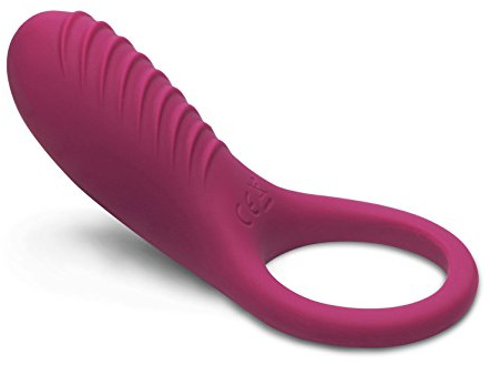 IMO Full Silicone Vibrating Cock Ring - Waterproof Rechargeable Penis Ring Vibrator - Sex Toy for Male or Couples (Wine Red)