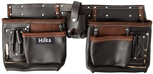 Hilka 77705002 résistante en cuir tanné à l'huile de ceinture à outils Double