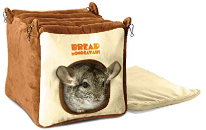 emours Small Animal Warmly House Cage Hanging Bed with Bed Mat for Chinchilla, Guinea pigs, Squirrel and Other Similar Size Animals, Large