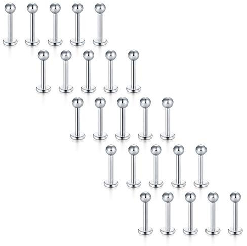 25 Stk. Edelstahl Labret Lippenpiercing set Schmuck von Vcmart