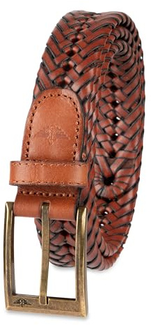 Dockers Men's Leather Braided Casual and Dress Belt,Tan Glazed,44