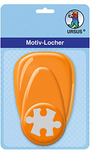 Ursus Hole punch with lever, medium, puzzle, approx. 25.4 mm Orange
