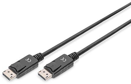 DIGITUS DisplayPort-Kabel - UHD 4K/60Hz - 1m - mit Verriegelung - HBR 2 - Kompatibel mit Monitor, Gaming-Grafikkarte