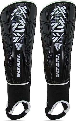 Vizari Malaga Shin Guards for Kids, Youth, Adults – Lightweight Soccer Shin Pads with Ankle Protection for Boys, Girls, Men & Women (Ages 3 to Adult)