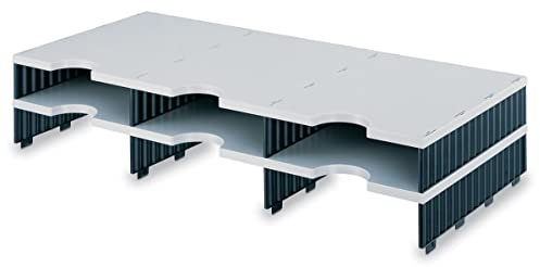 Styro 244023 Modular Sortieren System Erweiterung 6 Fächer W723 X D331 X h153 mm grau und schwarz Ref 268–1302.98