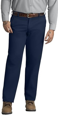 Red Kap Men's Stain Resistant, Flat Front Work Pants, Navy, 32W x 32L