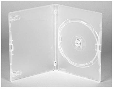 Amaray, set di 10 custodie individuali per DVD o CD (14 mm, trasparente)