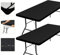 2 Tischdecken Abwaschbar 182x76, Schwarz, Rechteckig, Wasserabweisend und Elastisch, Tischdecke mit Gummizug, Outdoor-tischdecke, Camping und Esszimmer, Tischdecke Hochzeit und Terrasse
