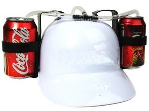 White Beer Helmet - Adults Unisex Drinking Helmet - White - S - Male - Festival & Sports Event - Plastic - Minimalist - 7 Years Spare Parts