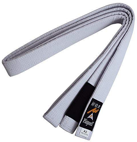 Playwell Martial Arts Competition Grade Ju Jitsu White Pro Thick Quality Belt (A4)
