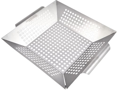 Campingaz 2000014573 Gemüsekorb Premium aus Edelstahl Antihaftbeschichtet, silber (31 x 30,5 x 6 cm)