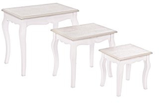 Shabby Chic Couchtisch 3er Set Clorine weiß