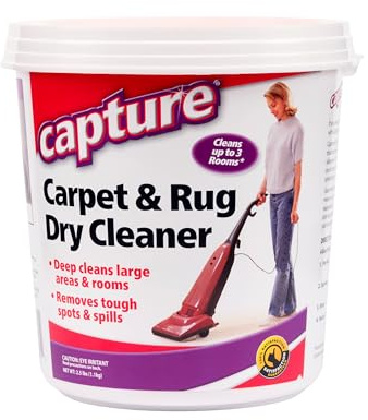 Capture Carpet & Rug Dry Cleaner w/Resealable lid - Home, Car, Dogs & Cats Pet Carpet Cleaner Solution - Strength Odor Eliminator, Stains Spot Remover, Non Liquid & No Harsh Chemical (2.5 lb)