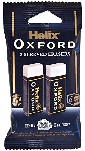 Helix Oxford Twin Pack of Erasers, Oxford Blue, Large