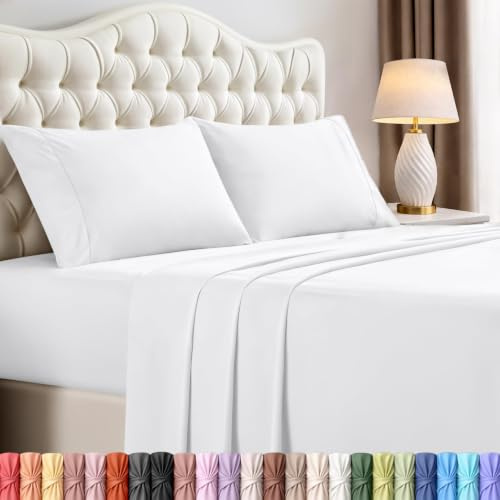 Utopia Bedding Full Sheet Set - 4 Piece Ultra Soft Brushed Microfiber Bed Sheets - Breathable and Wrinkle Free with Deep Pockets for a Secure Fit - Easy Care and Long Lasting Durability (White)