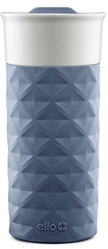 Ello Ogden BPA-Free Ceramic Travel Mug with Lid, Evening Blue, 16 oz