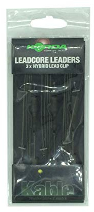 Korda Leadcore Leader Hybrid Lead Clip 3er Pack, Farbe:Gravel (Kies)