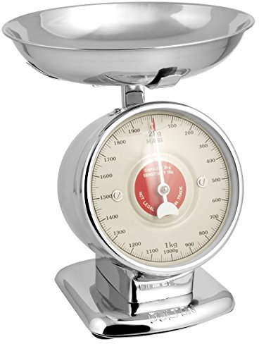 HABI 100092 Bilancia Cucina Meccanico, 2 kg, Cromo, Metallo, Acciaio