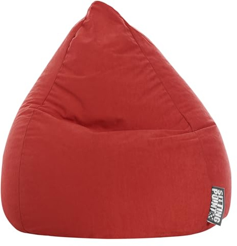 Sitting Point only by Magma BeanBag Easy L Indoor Sitzsack, Lounge Sitzkissen, 70x90cm, Made in Germany, Waschbar, Sessel für Kinder & Erwachsene, Tomate