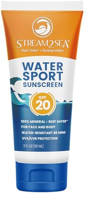 STREAM 2 SEA SPF 20 Mineral Sunscreen Biodegradable & Reef Safe Sunscreen | 3 Fl oz Non Greasy & Moisturizing Mineral Sunscreen For Face and Body Protection