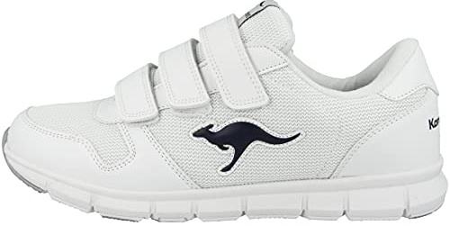 KangaROOS Unisex-Adulto K-BlueRun 701 B Scarpe da Ginnastica Basse, Bianco White Dk Navy, 45 EU
