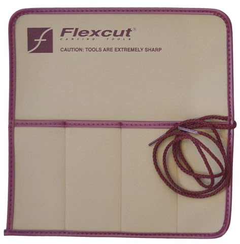 Flexcut Wood Carving Tools Knife Roll | Four Pockets for Flexcut Carving Knives and Tools | 3.4oz | KN00 | Made in the U.S.A.