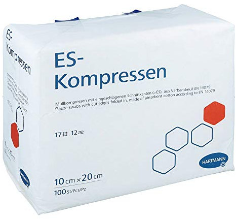 ES-KOMPRESSEN unsteril 10x20 cm 12fach 100 St