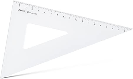 Aristo AR6020 triangel 60° (lång katet 196 mm, hypotenuse 226 mm, nötningsbeständig djupprägling av delningen, plexiglas) transparent