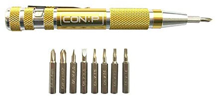 Cacciavite di precisione portatile con 9 bit - Portainserti magnetico, sistema 9 in 1 per ogni utilizzo - Impronta a taglio, Phillips (croce), Torx (stella)