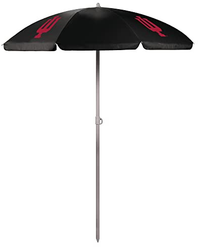 PICNIC TIME NCAA Indiana Hoosiers Outdoor Canopy Sunshade Beach Umbrella 5.5' - Small Patio Umbrella - Beach Chair Umbrella